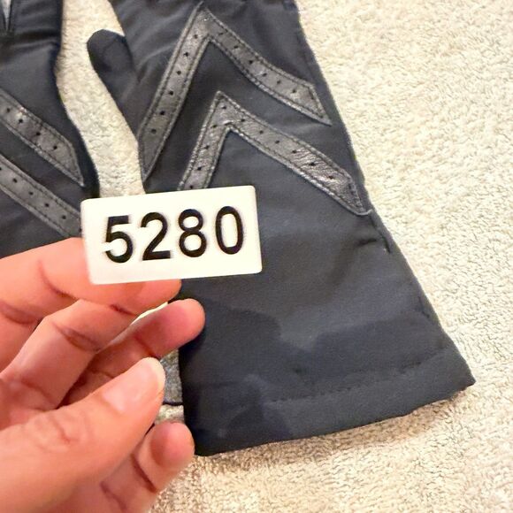 Vtg Isotoner Black Nylon Leather Driving Gloves Classic Wrist Luxury Aris 115 OS - Picture 4 of 4